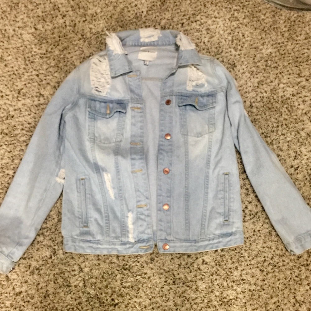 Thread & Supply Ripped with Rose Gold Denim Jacket - Picture 5 of 5